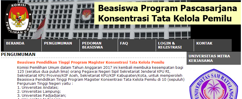 Beasiswa Tata Kelola Pemilu 2017